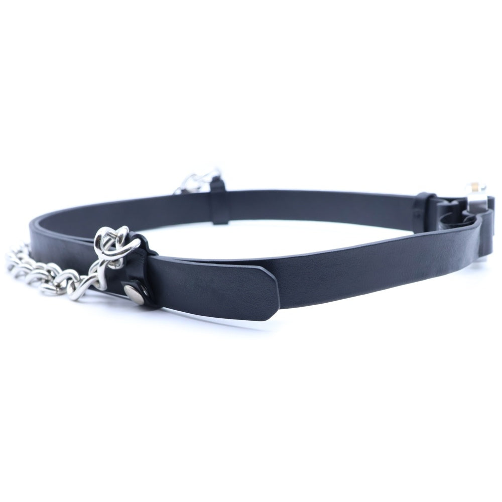 1017 ALYX 9SM(アリクス) CHAIN LINK ROLLERCOASTER BELT チェーンリンク ローラーバックル レザーベルト ブラック
