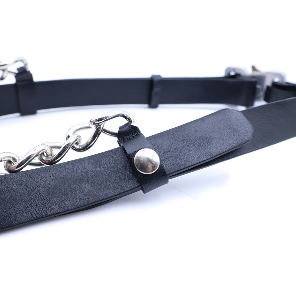 1017 ALYX 9SM(アリクス) CHAIN LINK ROLLERCOASTER BELT チェーンリンク ローラーバックル レザーベルト ブラック