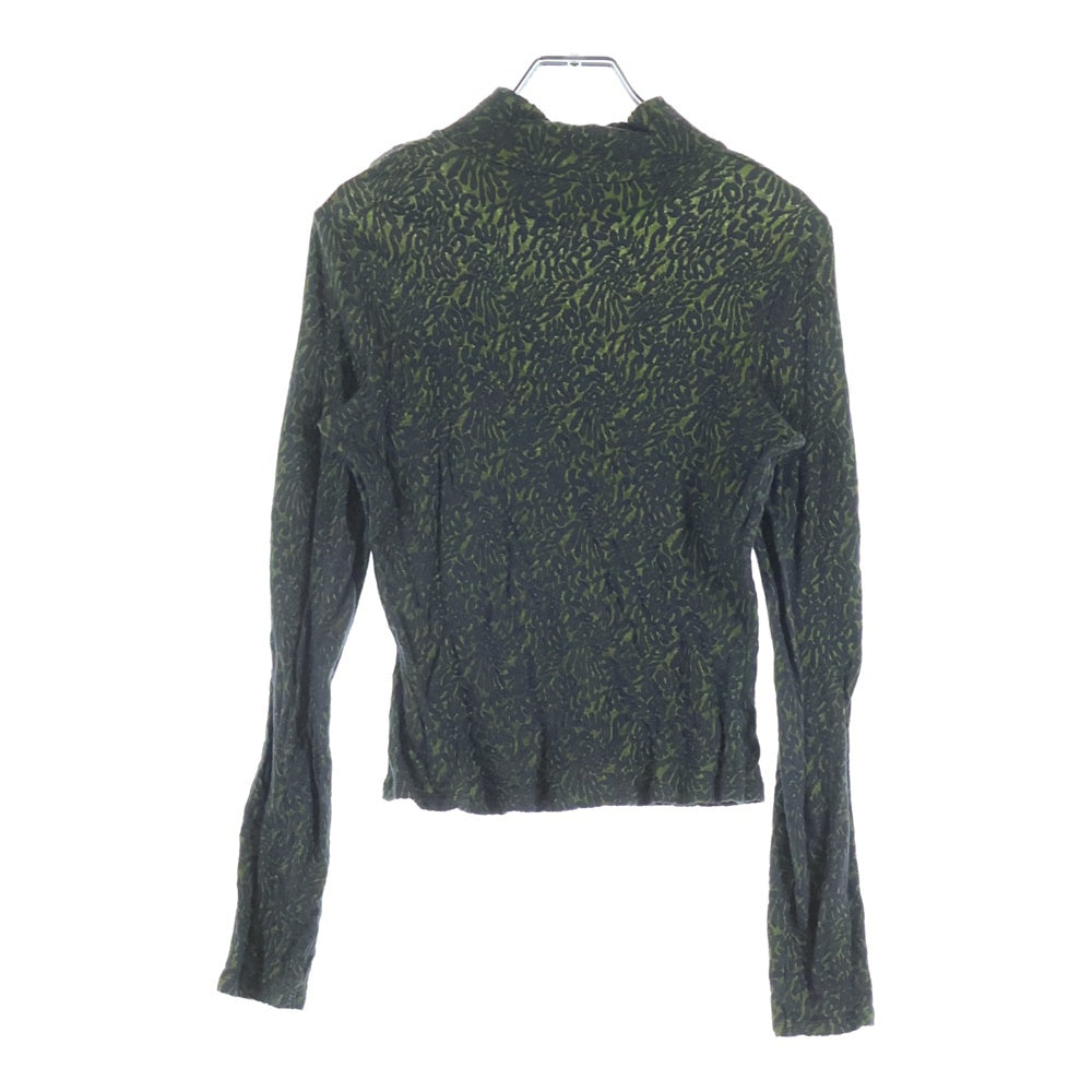 ECKHAUS LATTA(エコーズラッタ) 総柄モックネックシアートップ グリーン レディース