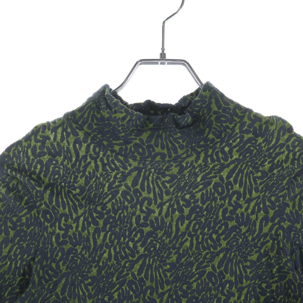 ECKHAUS LATTA(エコーズラッタ) 総柄モックネックシアートップ グリーン レディース