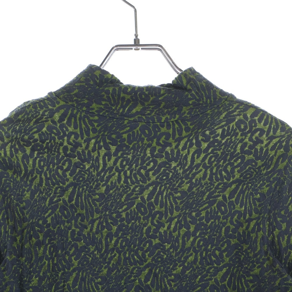 ECKHAUS LATTA(エコーズラッタ) 総柄モックネックシアートップ グリーン レディース