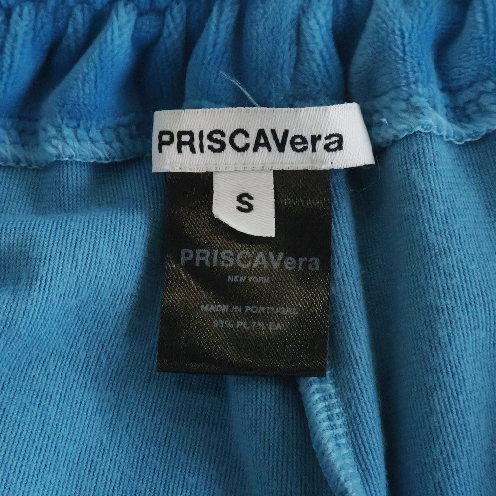 NO BRAND(ノーブランド) PRISCAVera(プリスカヴェラ) VELVET SIDE SNAP PANTS ベロア スナップボタン ドローストリング パンツ ライトブルー レディース