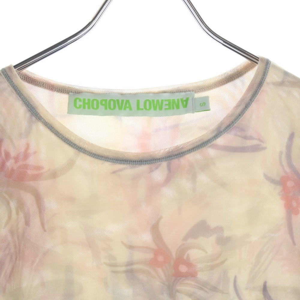 NO BRAND(ノーブランド) CHOPOVA LOWENA(チョポヴァ ロウェナ）24SS シアー アシンメトリー柄 トップス メッシュ マルチカラー レディース