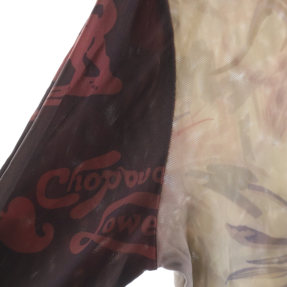 NO BRAND(ノーブランド) CHOPOVA LOWENA(チョポヴァ ロウェナ）24SS シアー アシンメトリー柄 トップス メッシュ マルチカラー レディース