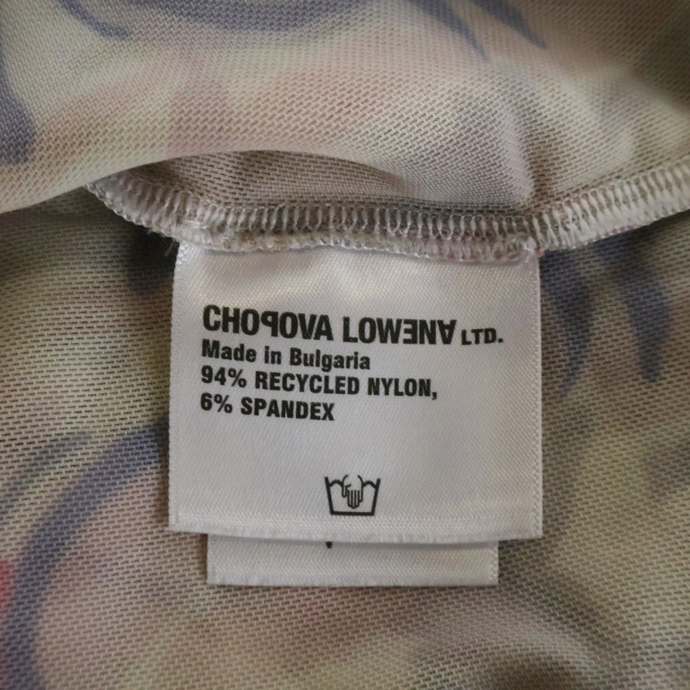 NO BRAND(ノーブランド) CHOPOVA LOWENA(チョポヴァ ロウェナ）24SS シアー アシンメトリー柄 トップス メッシュ マルチカラー レディース