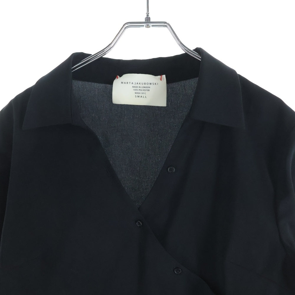 NO BRAND(ノーブランド) MARTA JAKUBOWSKI(マルタ ジャクボウスキ) アシンメトリー再構築長袖シャツ ブラック レディース