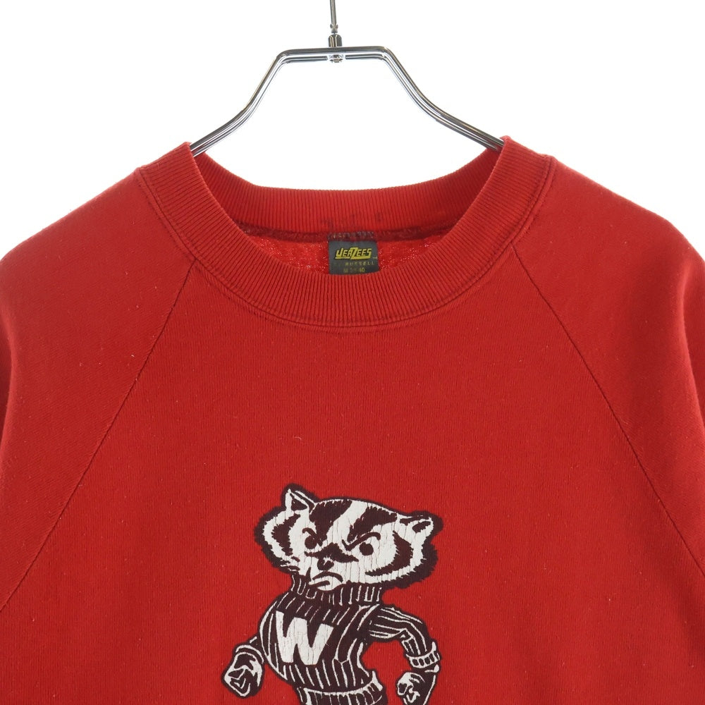 VINTAGE(ヴィンテージ) 80S JERZEES BY RUSSELL WISCONSIN PRINT SWEAT ジャージーズ バイ ラッセル ウィスコンシン スウェット トレーナー レッド