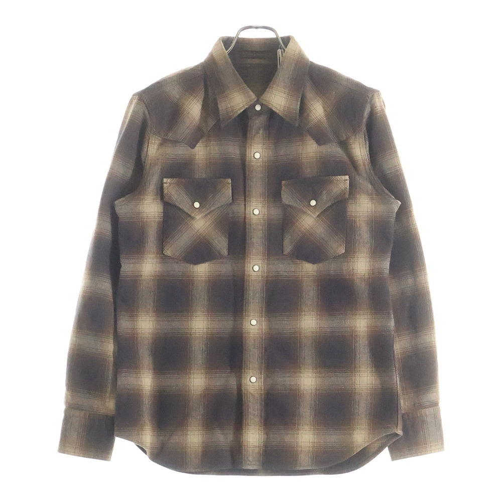 FULLCOUNT(フルカウント) 4894CH HEAVY FLANNNEL CHECK WESTERN SHIRT ヘビーフランネル チェック柄 長袖ウエスタンシャツ ブラウン