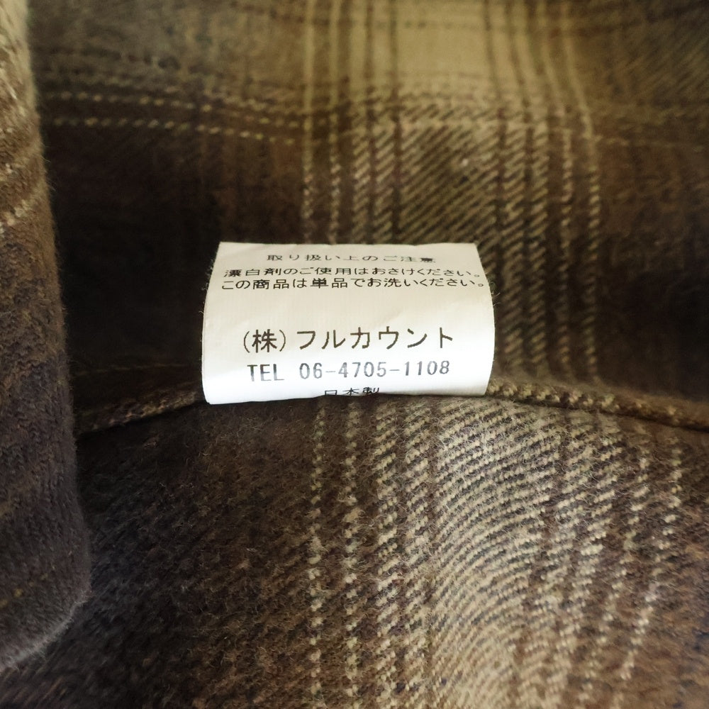 FULLCOUNT(フルカウント) 4894CH HEAVY FLANNNEL CHECK WESTERN SHIRT ヘビーフランネル チェック柄 長袖ウエスタンシャツ ブラウン