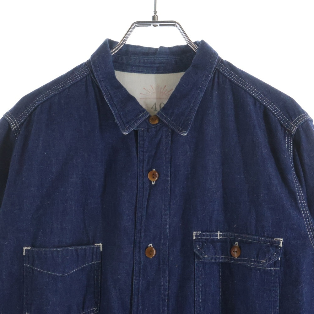 NO BRAND(ノーブランド) SUNNY SPORT 40s style denim shirts デニム 長袖シャツ ブルー