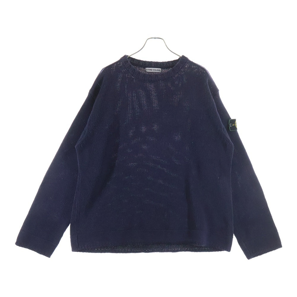 STONE ISLAND(ストーンアイランド) 99SS HERRINGBONE CREW KNIT ヘリンボーン クルー ニット ナス紺 パープル 30155N46/A