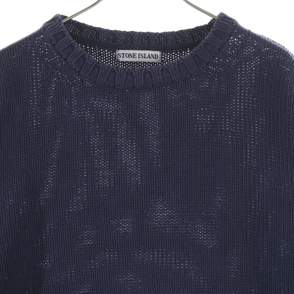 STONE ISLAND(ストーンアイランド) 99SS HERRINGBONE CREW KNIT ヘリンボーン クルー ニット ナス紺 パープル 30155N46/A