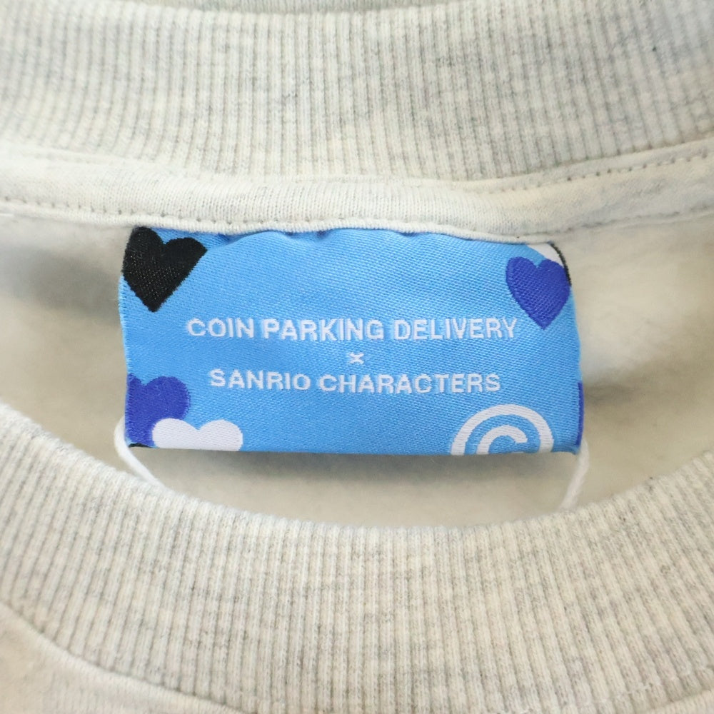 COIN PARKING DELIVERY(コインパーキングデリバリー) ×サンリオキャラクターズ SHIRT CPDSC-KT14 クルーネック長袖スウェットトレーナー グレー
