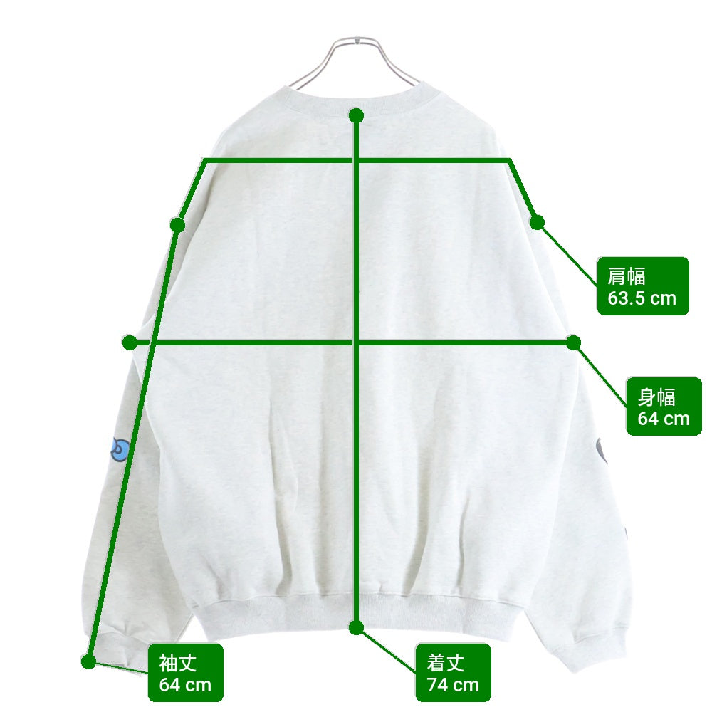 COIN PARKING DELIVERY(コインパーキングデリバリー) ×サンリオキャラクターズ SHIRT CPDSC-KT14 クルーネック長袖スウェットトレーナー グレー