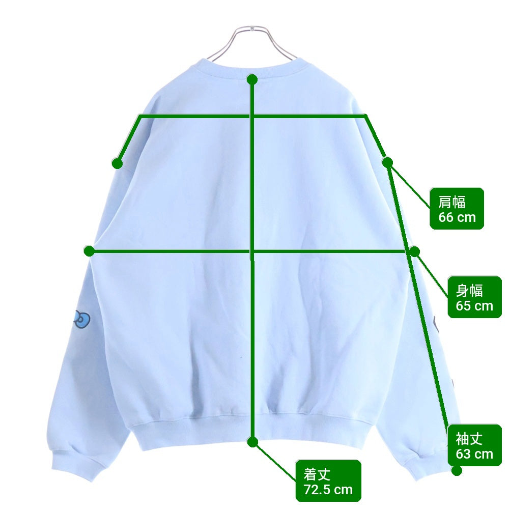 COIN PARKING DELIVERY(コインパーキングデリバリー) ×サンリオキャラクターズ SHIRT CPDSC-KT14 クルーネック長袖スウェットトレーナー ライトブルー