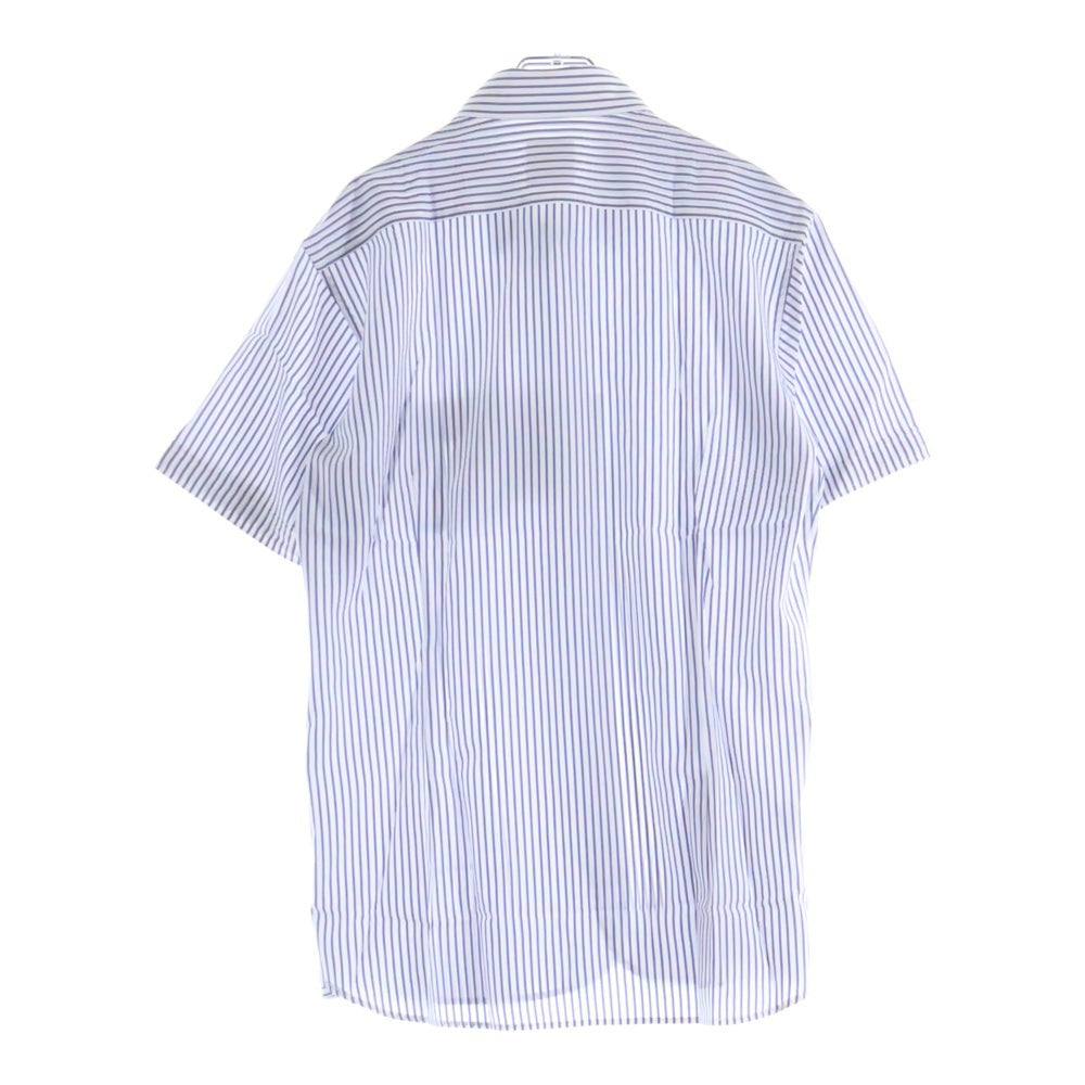 MACKINTOSH PHILOSOPHY(マッキントッシュフィロソフィー) TROTTER SHORT SLEEVE SHIRT H1M51-217-24 トロッター ストライプ 半袖ボタンシャツ ホワイト/ブルー