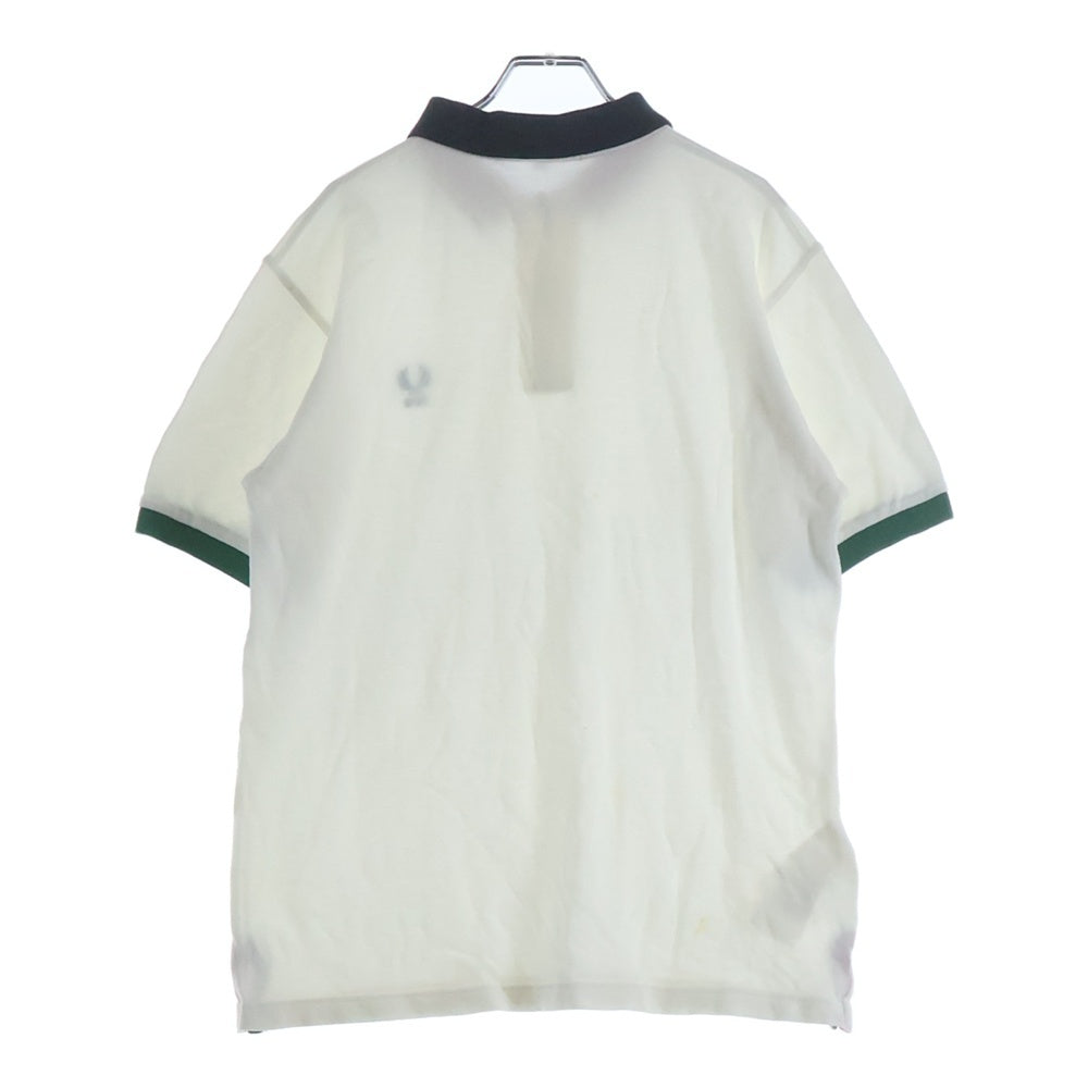 FRED PERRY(フレッドペリー) ×COMME des GARCONS SHIRT CDG S16305/2095 ×コムデギャルソンシャツ ロゴ刺繍 半袖ポロシャツ ホワイト レディース