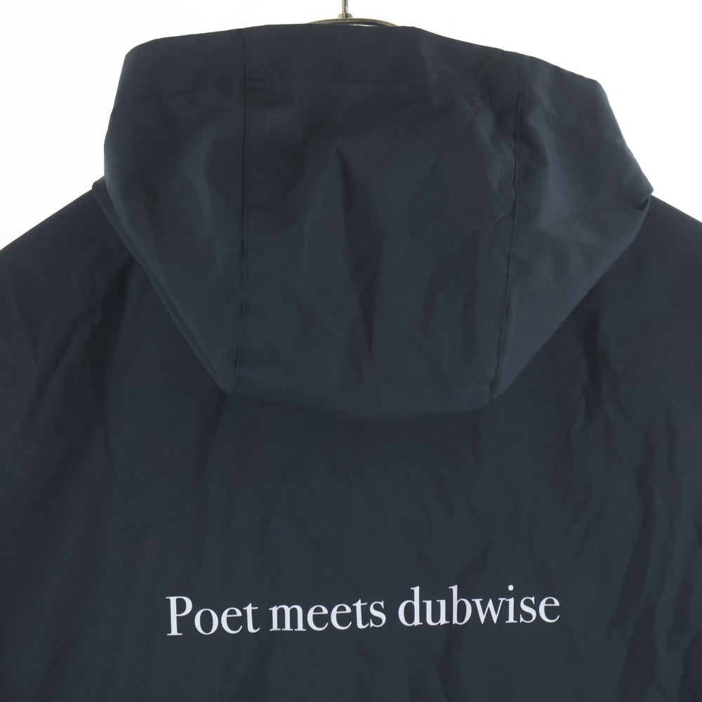POET MEETS DUBWISE(ポエトミーツダブワイズ) ストレッチジップアップフーディージャケット ロゴプリント ブラック