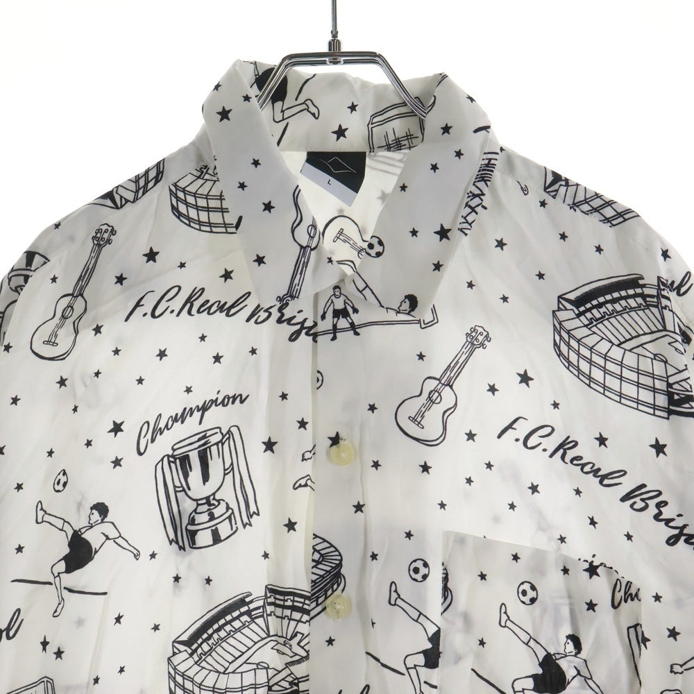 F.C.R.B./F.C.Real Bristol/FCRB(エフシーアールビー/エフシーレアルブリストル) Hawaiian shirt FCRB-190072 総柄開襟シャツ 半袖 ホワイト