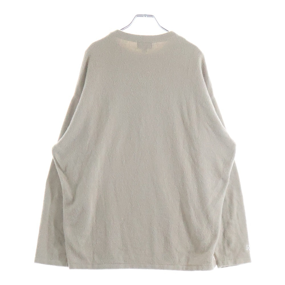 BAREFOOT DREAMS(ベアフットドリームス) RONHERMAN RH Logo Crew Neck Pullover SZMCL21431 ロゴクルーネック プルオーバー 長袖ニットセーター ベージュ