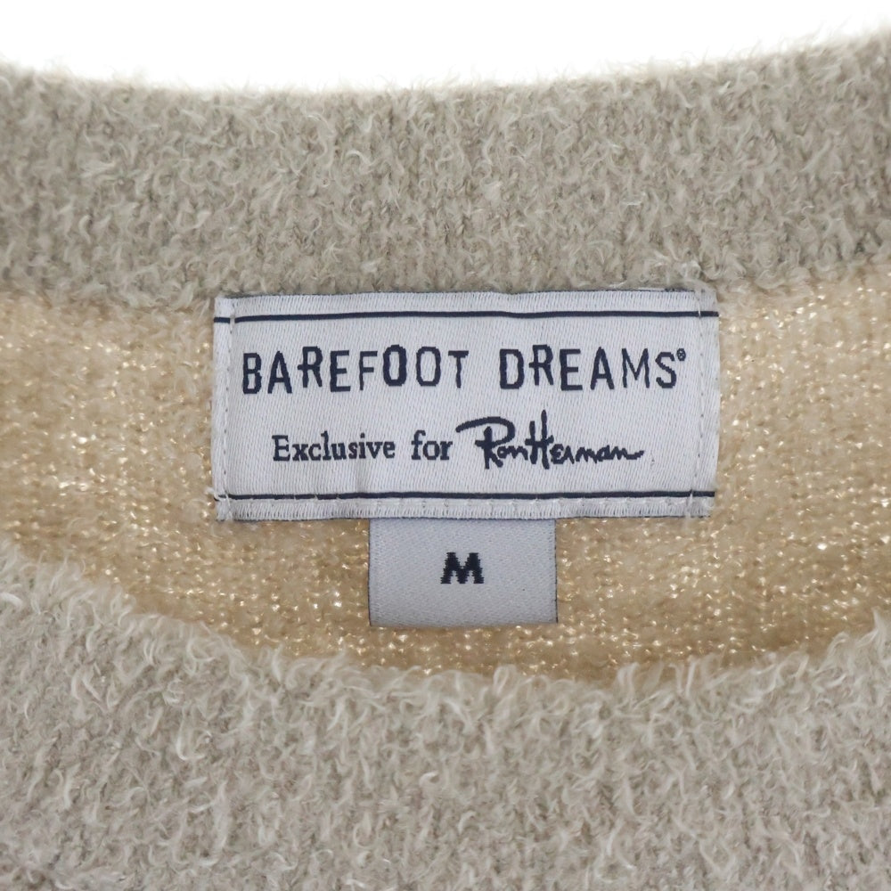 BAREFOOT DREAMS(ベアフットドリームス) RONHERMAN RH Logo Crew Neck Pullover SZMCL21431 ロゴクルーネック プルオーバー 長袖ニットセーター ベージュ