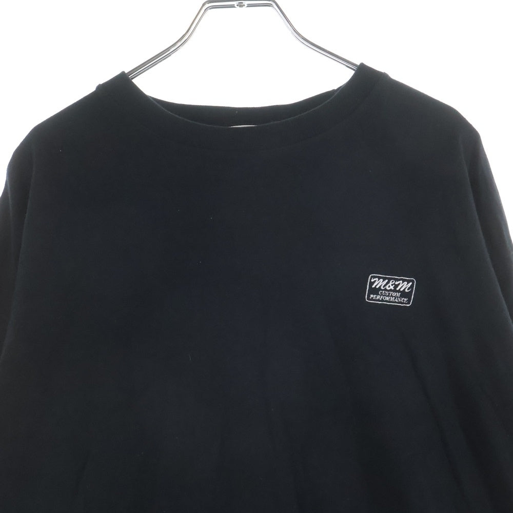 m&m(エムアンドエム) CUSTOM PERFORMANCE カスタムパフォーマンス ロゴクルーネック 長袖Tシャツ ブラック