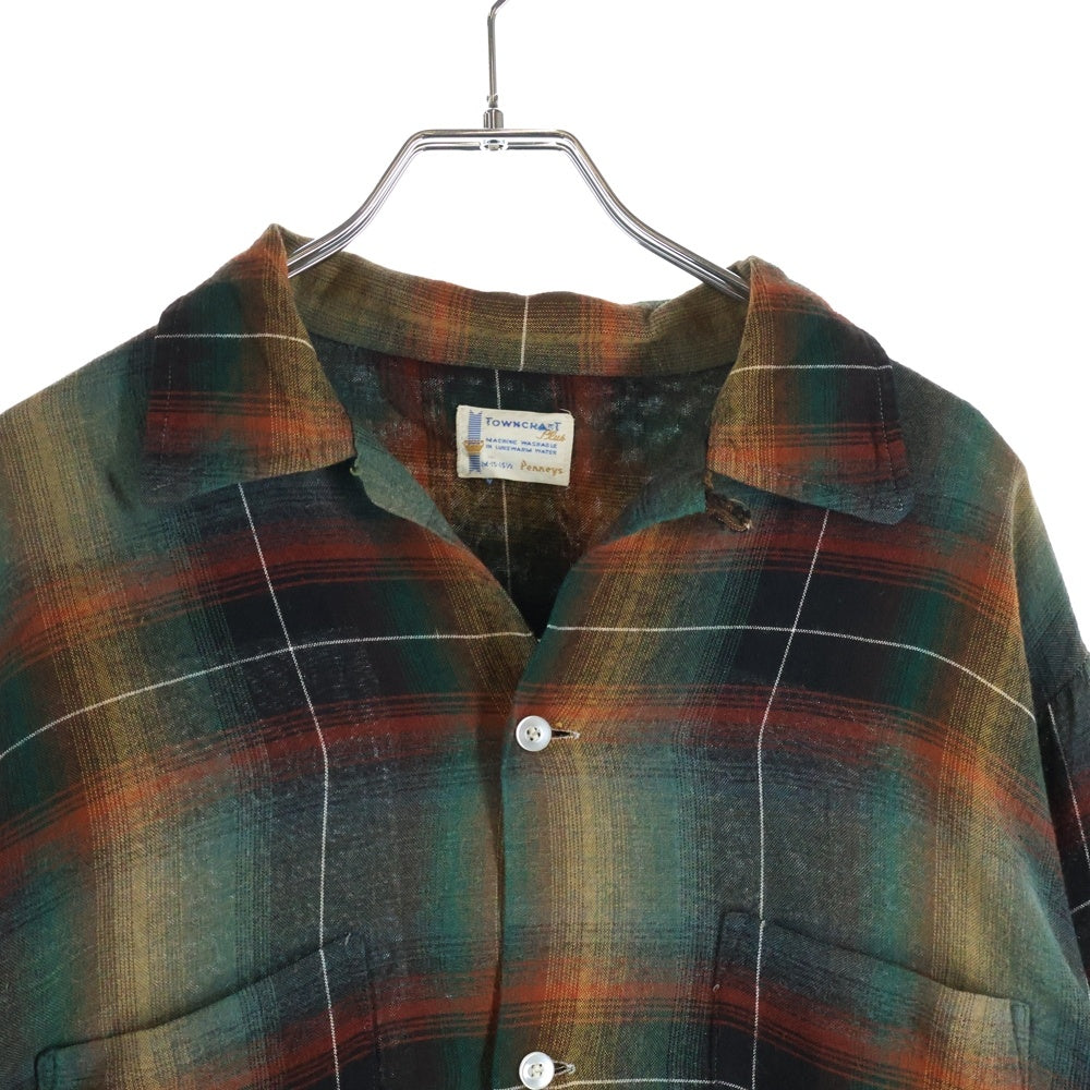 PENNEYS TOWNCRAFT(ぺニーズタウンクラフト) 60S PLUS RAYON OMBRE CHECK L/S SHIRT オンブレ チェック 長袖 レーヨン シャツ オレンジ/ブラック/グリーン