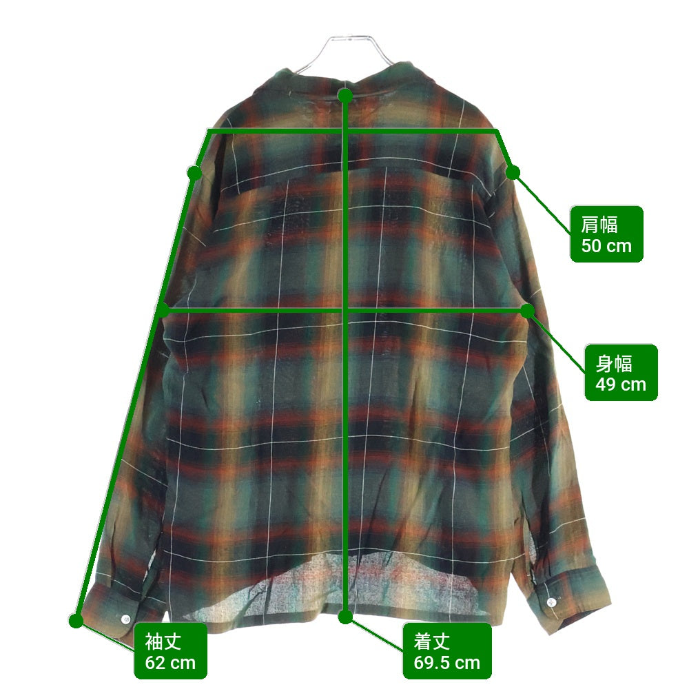 PENNEYS TOWNCRAFT(ぺニーズタウンクラフト) 60S PLUS RAYON OMBRE CHECK L/S SHIRT オンブレ チェック 長袖 レーヨン シャツ オレンジ/ブラック/グリーン