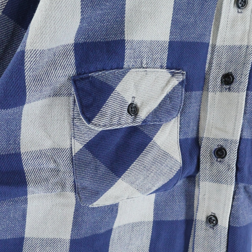 FIVE BROTHERS(ファイブブラザー) 70-80S FLANNEL L/S CHECK SHIRT USA製 フランネル 長袖 チェック シャツ ブルー/グレー