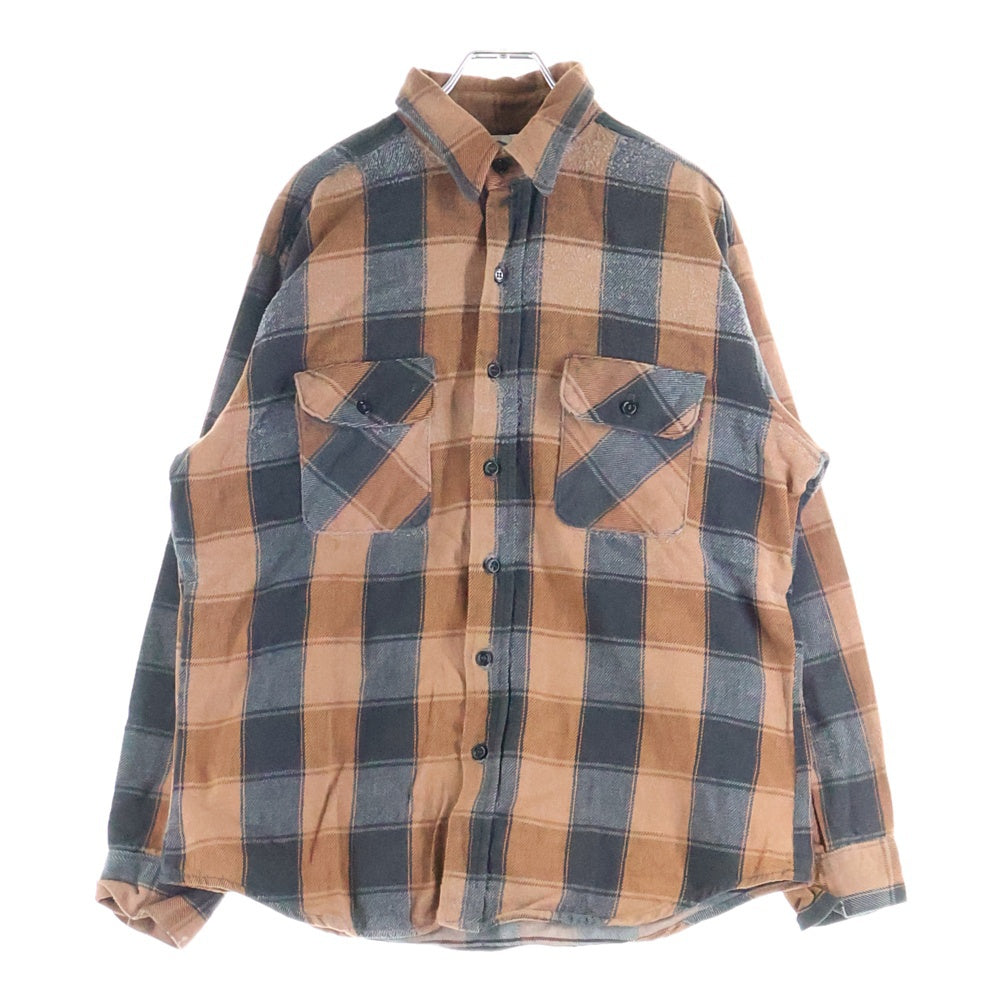 VINTAGE(ヴィンテージ) 80S DAKOTA BY FIVE BROTHER (ダコタ バイ ファイブブラザー) FLANNEL L/S CHECK SHIRT USA製 フランネル 長袖 チェック シャツ ブラウン/ブラック