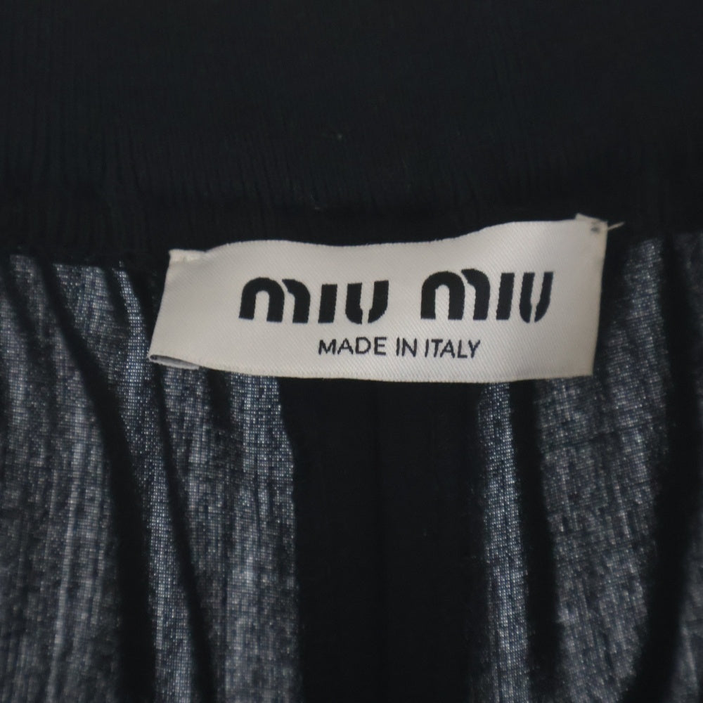miumiu(ミュウミュウ) WOOL JOGGER WAIST LOGO PANTS MP1810 ウール ジョガーパンツ ウエストロゴ ブラック
