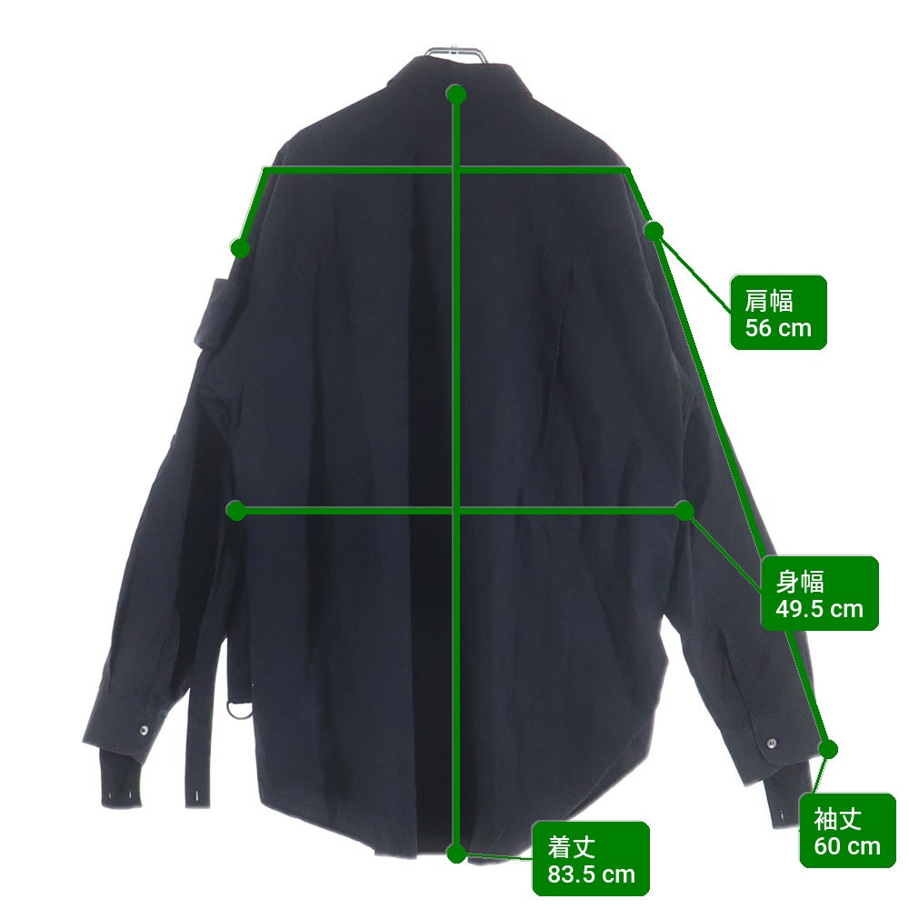 RAF SIMONS(ラフシモンズ) 03SS 消費者期 BONTAGE PARACHUTE SHIRT ボンテージ パラシュート長袖シャツ ブラック