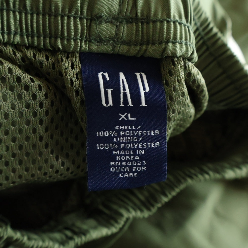 GAP(ギャップ) SIDE LINE ZIP NYLON TRUCK PANTS サイドライン ジップ ナイロン トラックパンツ グリーン レディース