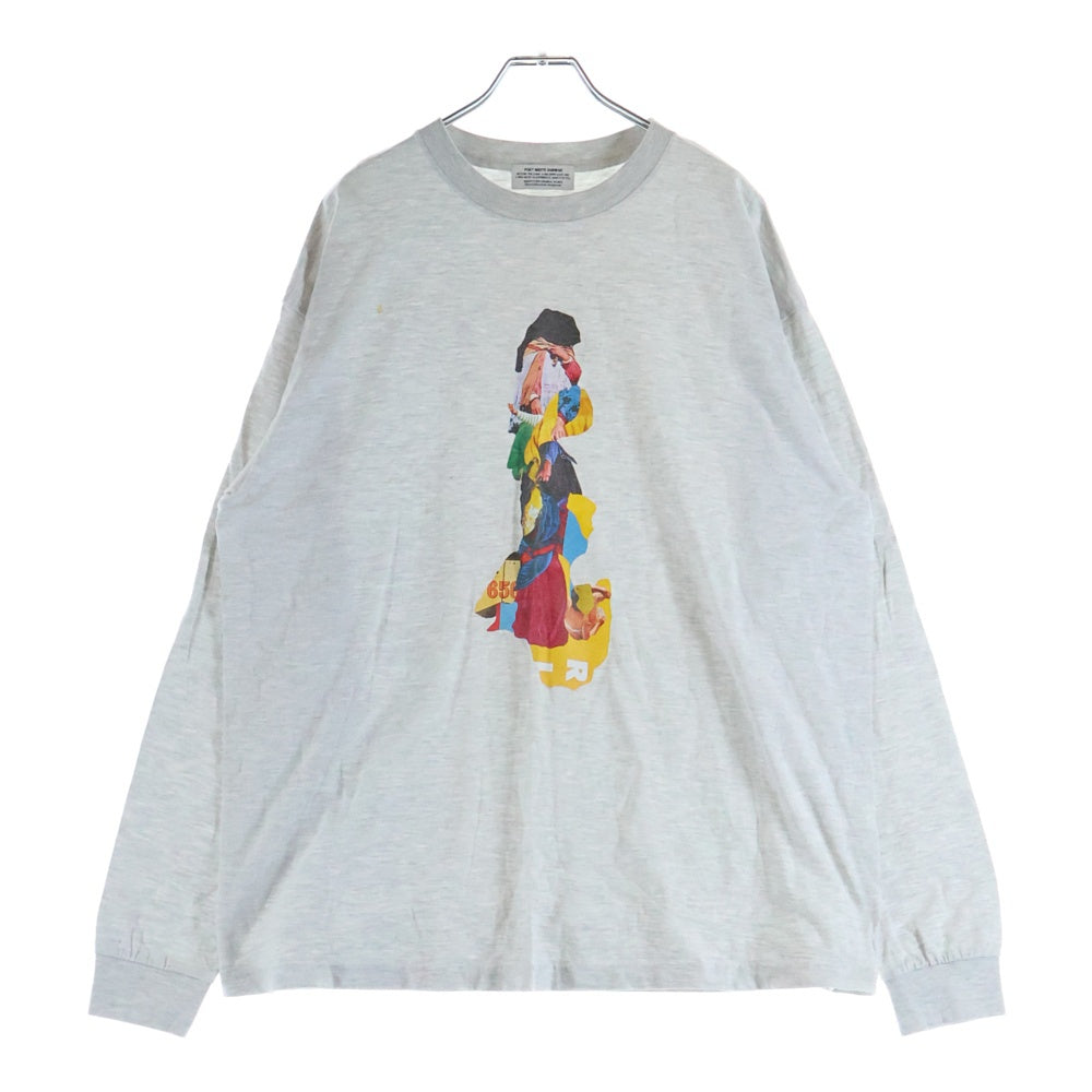 POET MEETS DUBWISE(ポエトミーツダブワイズ) Killiman Jah Low Collage L/S T-shirt 両面プリント 長袖Tシャツ カットソー グレー ZPM-12590