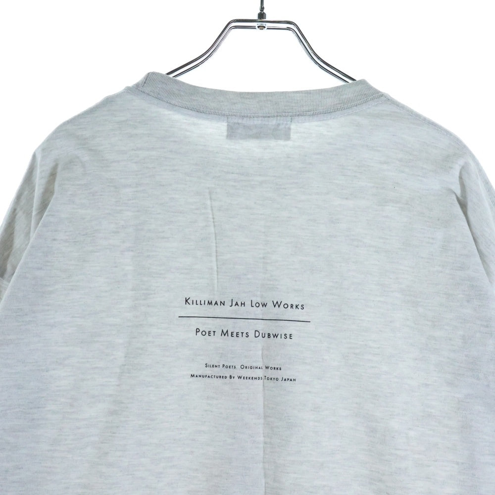 POET MEETS DUBWISE(ポエトミーツダブワイズ) Killiman Jah Low Collage L/S T-shirt 両面プリント 長袖Tシャツ カットソー グレー ZPM-12590