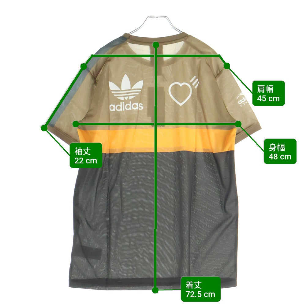 adidas(アディダス) ORIGINALS × HUMAN MADE (ヒューマンメイド) GRAPHIC TEE グラフィック 半袖Tシャツ カットソー ベージュ/オレンジ/ブラウン 5517-343-0609
