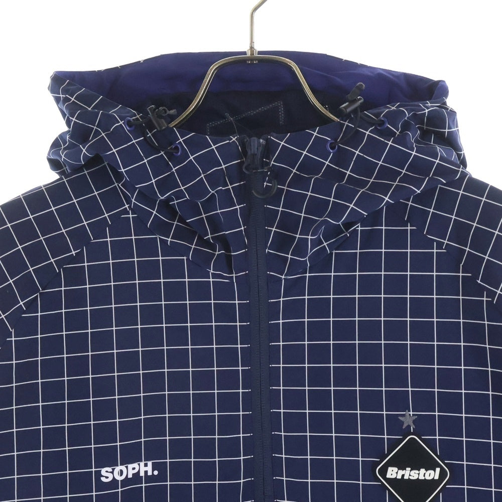F.C.R.B./F.C.Real Bristol/FCRB(エフシーアールビー/エフシーレアルブリストル) 21SS × SOPHNET(ソフネット) CHECK ANORAK JACKET チェック アノラック ジャケット ブルー/ホワイト FCRB-210012 レディース