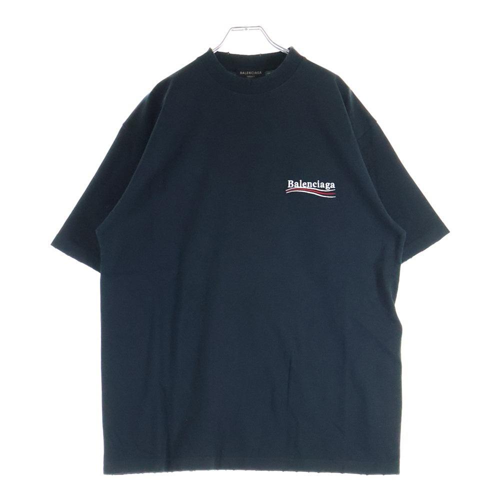 BALENCIAGA(バレンシアガ) POLITICAL CAMPAIGN LARGE FIT TEE ポリティカル キャンペーンロゴ ラージ フィット クルーネック半袖Tシャツ カットソー ブラック 641675 TKVJ1