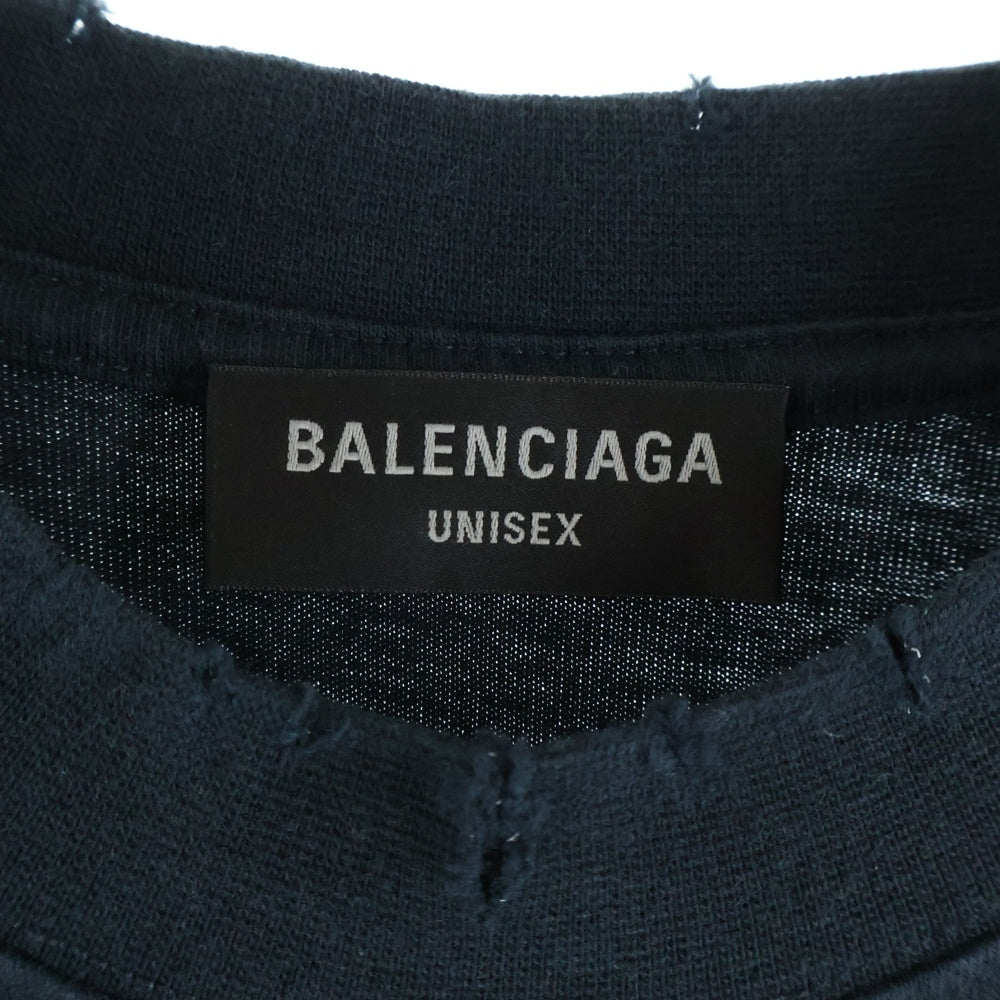 BALENCIAGA(バレンシアガ) POLITICAL CAMPAIGN LARGE FIT TEE ポリティカル キャンペーンロゴ ラージ フィット クルーネック半袖Tシャツ カットソー ブラック 641675 TKVJ1
