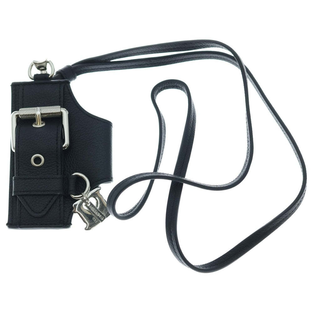 NO BRAND(ノーブランド) MEG KIM Belted Brief Card Holder ベルトデザイン カードケース ネックストラップ ブラック レザー