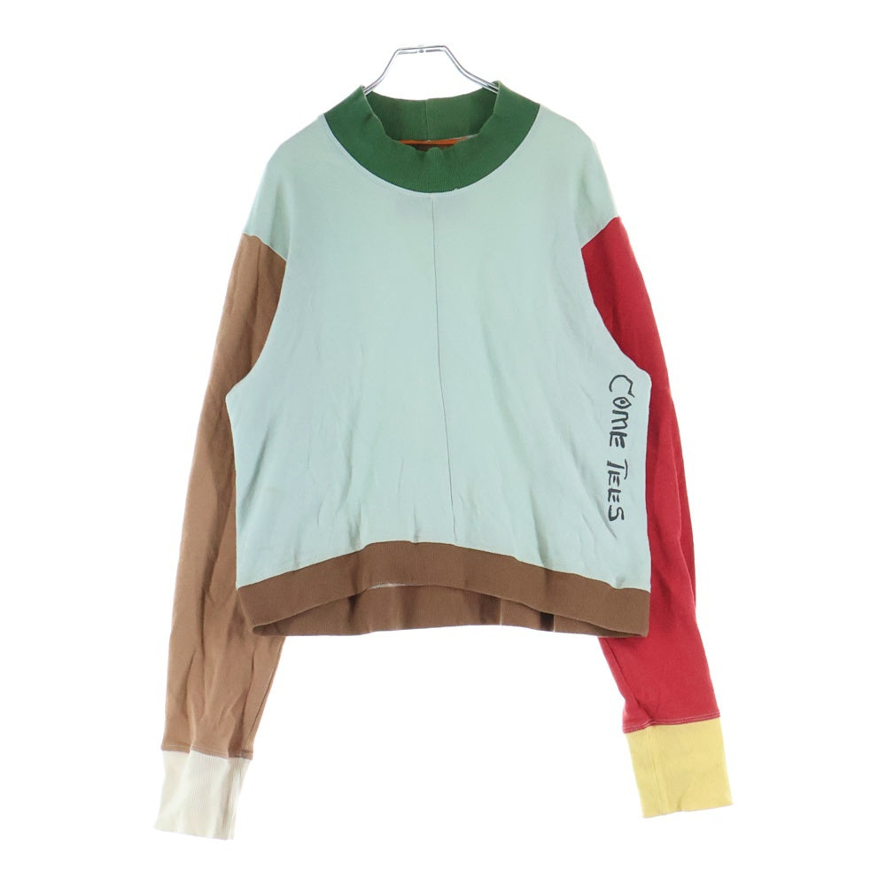 COME TEES(カムティーズ) 長袖モックネックマルチパネルカットソー マルチカラー