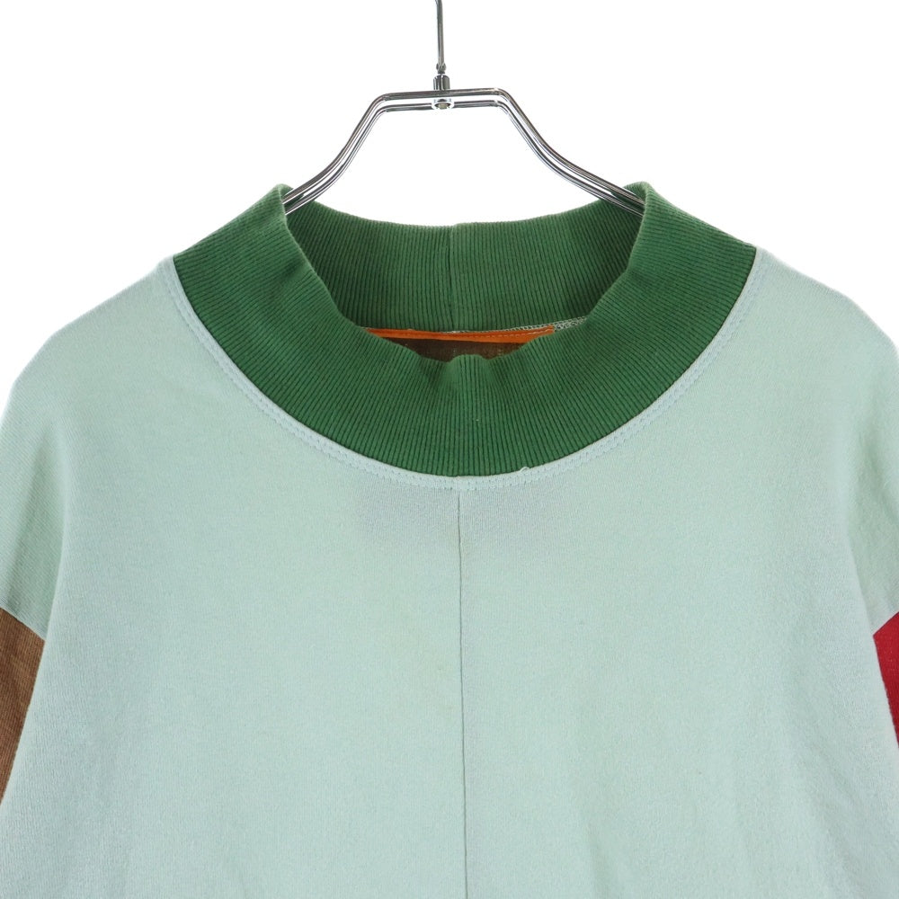 COME TEES(カムティーズ) 長袖モックネックマルチパネルカットソー マルチカラー
