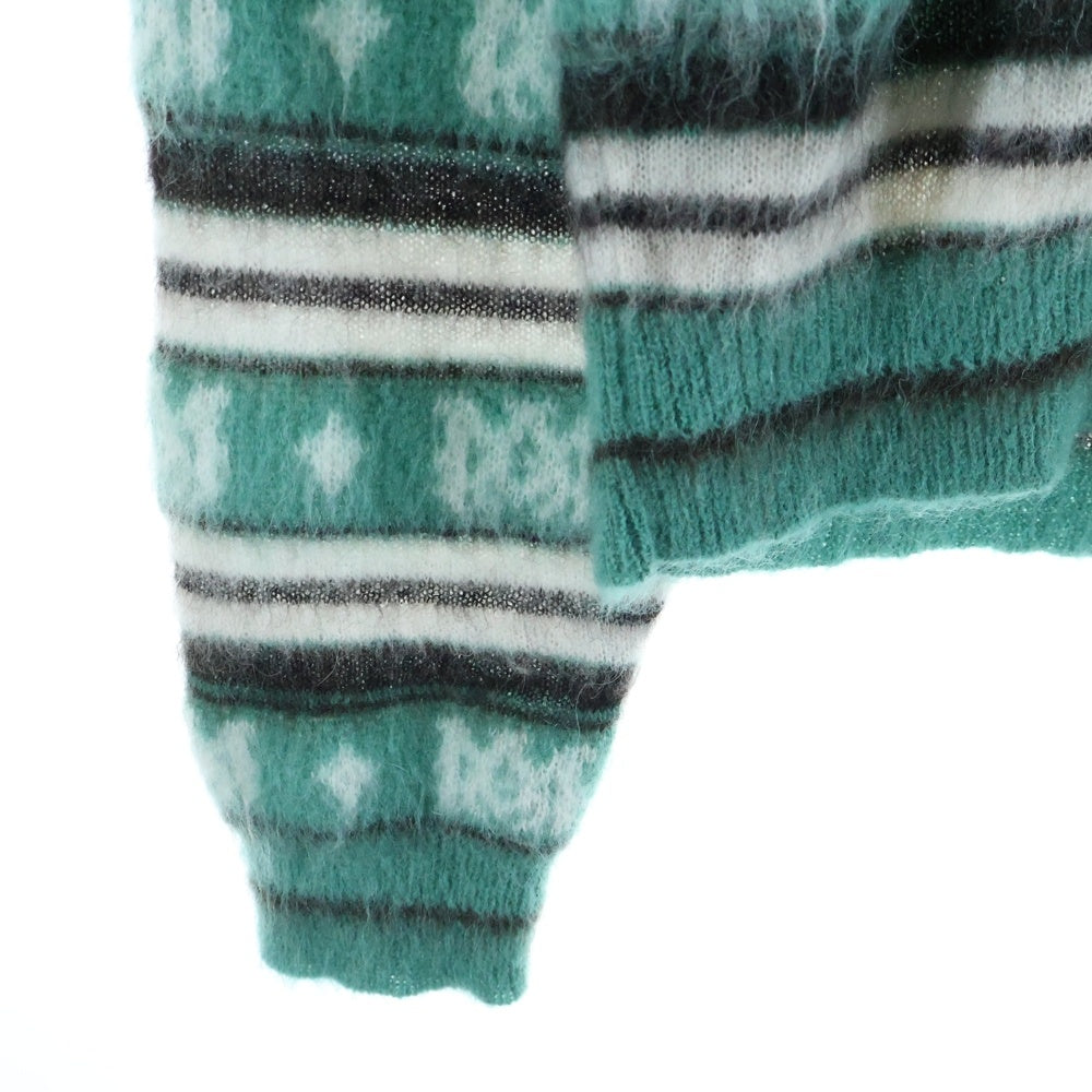 AMIRI(アミリ) MONOGRAM MOHAIR KNIT SRAW23MKL023SMRMAL0 モノグラム モヘア ネックロゴ刺繍 長袖ニットセーター グリーン