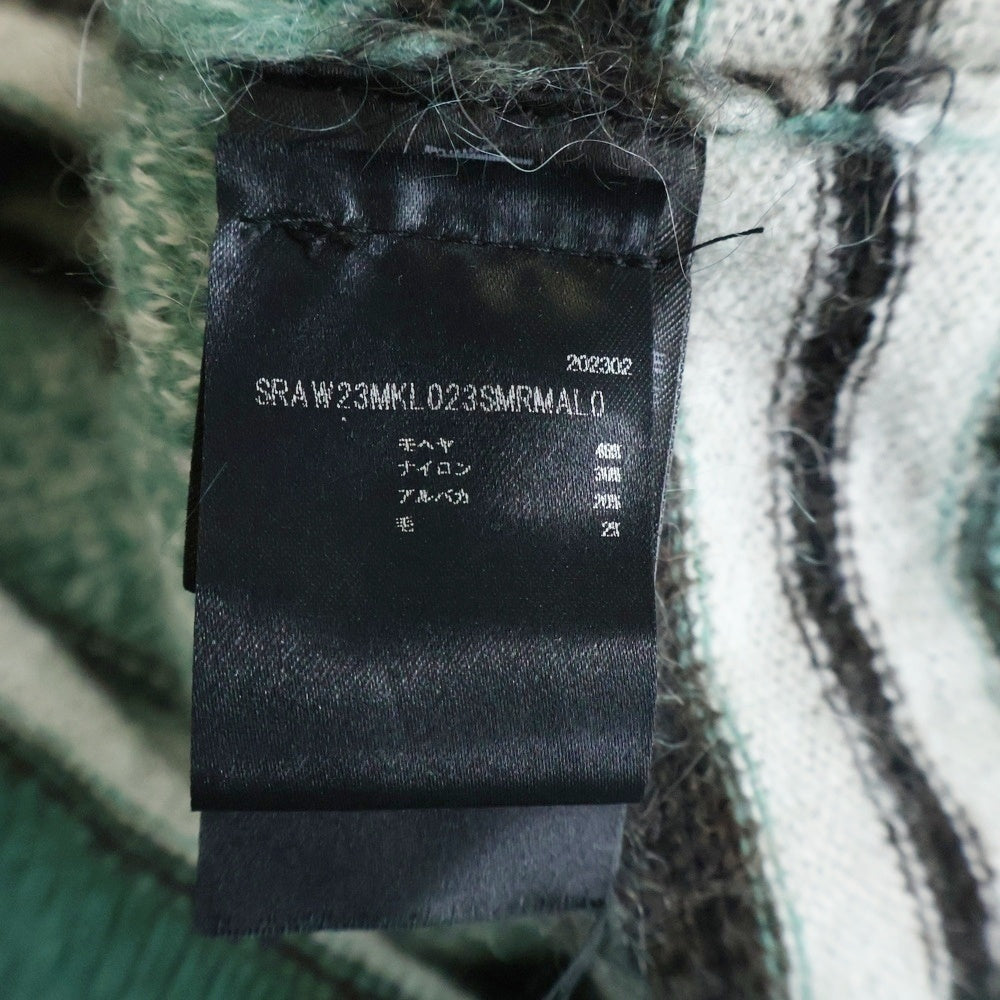 AMIRI(アミリ) MONOGRAM MOHAIR KNIT SRAW23MKL023SMRMAL0 モノグラム モヘア ネックロゴ刺繍 長袖ニットセーター グリーン