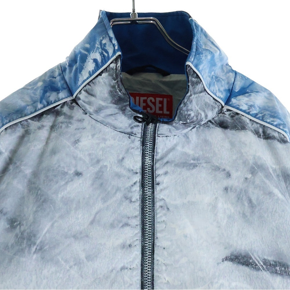 DIESEL(ディーゼル) 24AW J-CREED TRACK JACKET ダーティエフェクトナイロン ジップアップジャケット グレーA14130