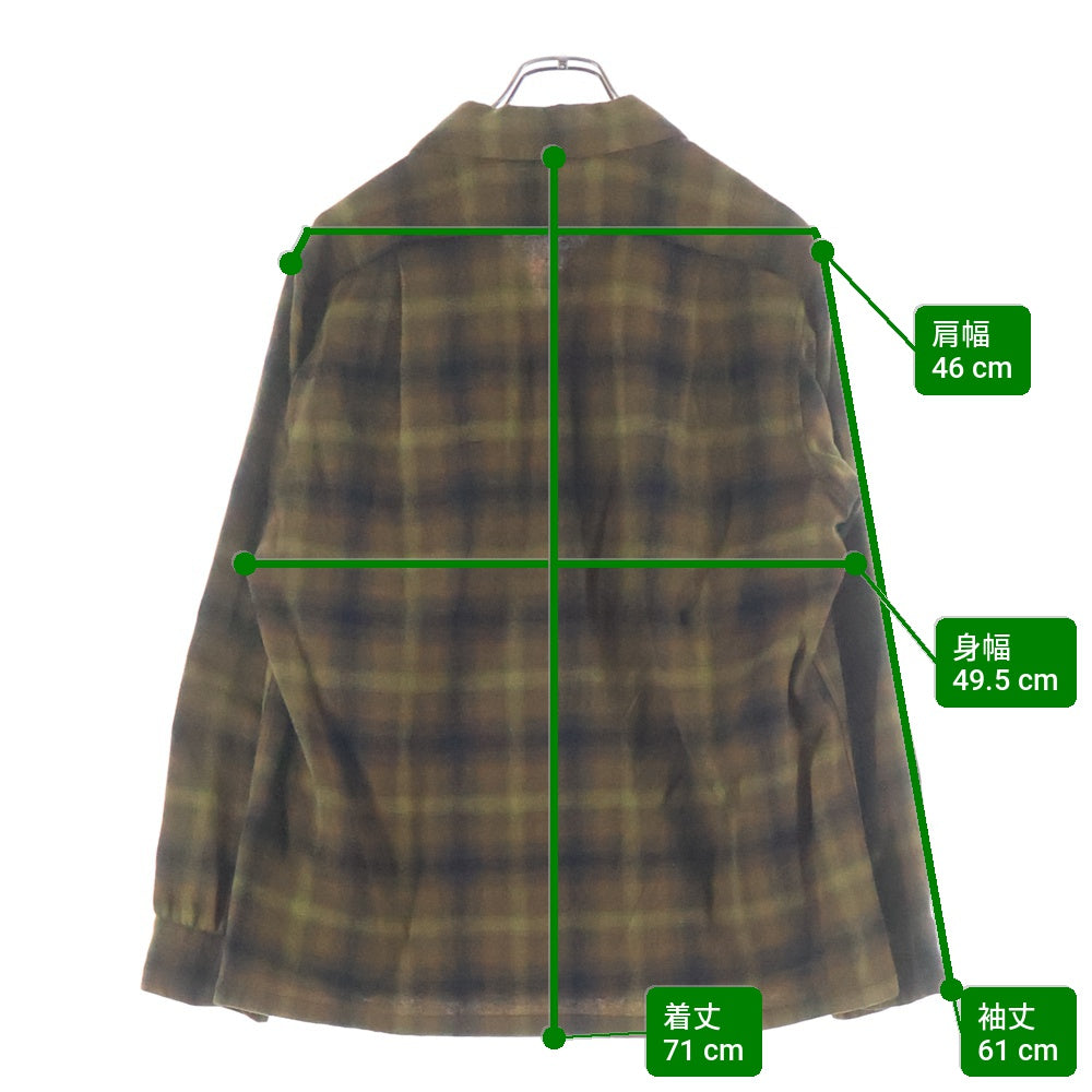 PENDLETON(ペンドルトン) 50-60s VINTAGE ヴィンテージ ボートシャツ バージン ウール チェック 長袖シャツ ブラウン