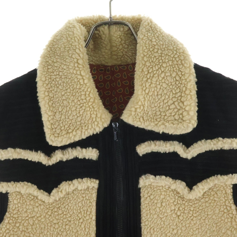 NUMBER (N)INE(ナンバーナイン) 03AW BOA FLEECE VEST カート期 ボアフリースベスト 裏地ペイズリー アイボリー/ブラック