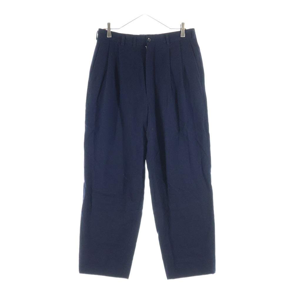 COMME des GARCONS HOMME コムデギャルソンオム AD1990 WOOL 2-TUCK WIDE TROUSERS SLACKS PANTS 田中オム ウール 2タック ワイド スラックス パンツ ネイビー HP-0827L COMME des GARCONS HOMME(コムデギャルソンオム) AD1990 WOOL 2-TUCK