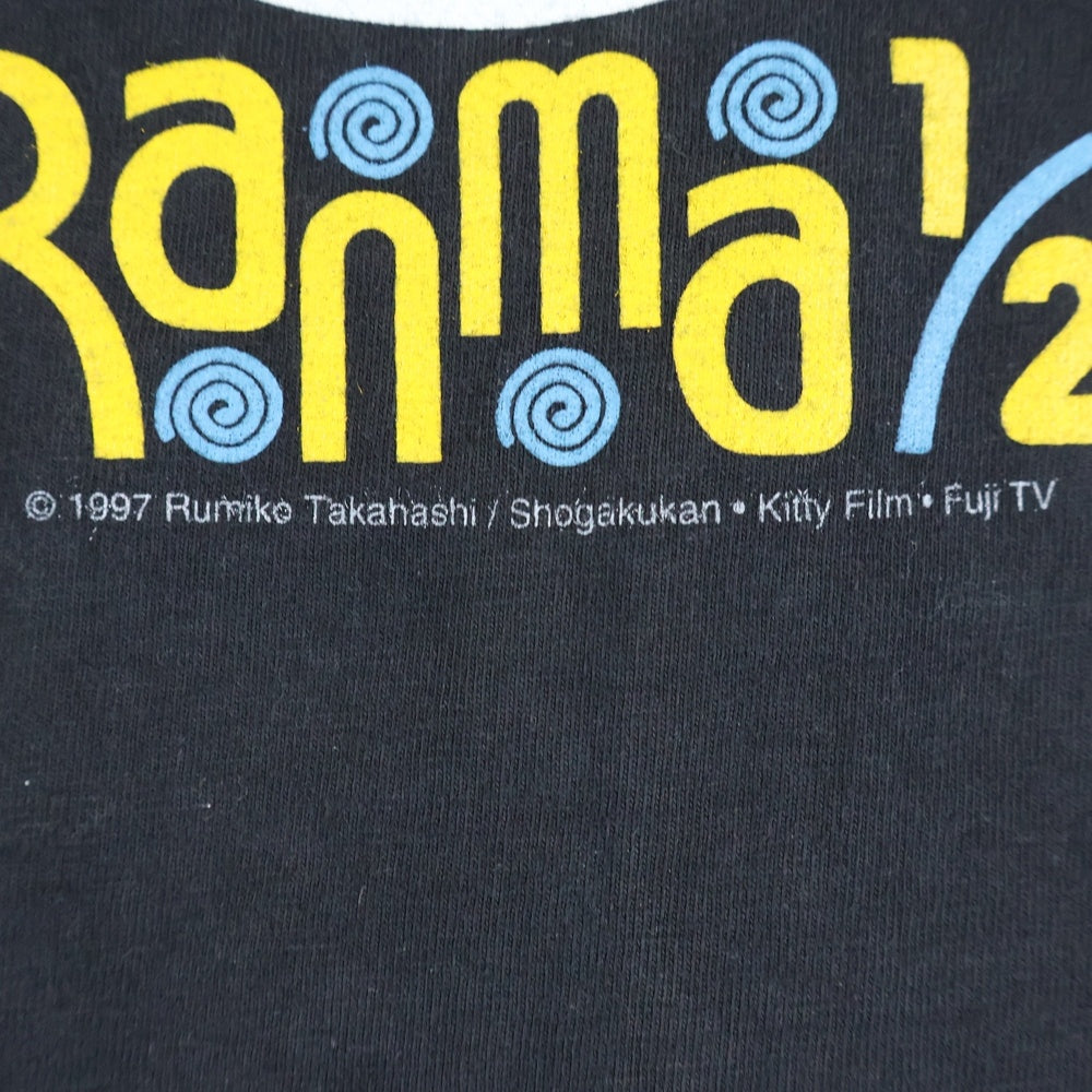 VINTAGE(ヴィンテージ) 90S RANMA 1/2 ANIME S/S TEE 1997 らんま 1/2 響良牙 Pちゃん アニメ 半袖Tシャツ カットソー ブラック