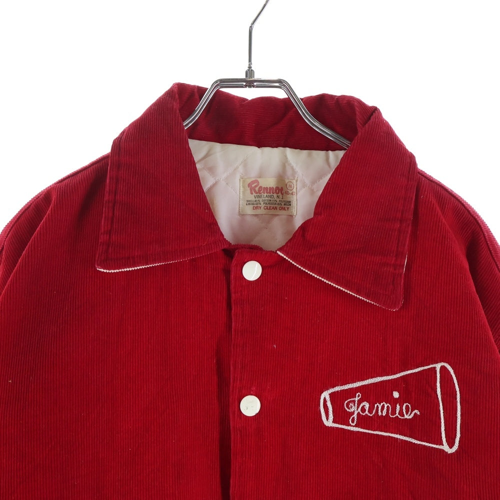 VINTAGE(ヴィンテージ) 70S RENNOC （レノック）CORDUROY VARSITY JACKET コーデュロイ バーシティ ジャケット レッド/ホワイト